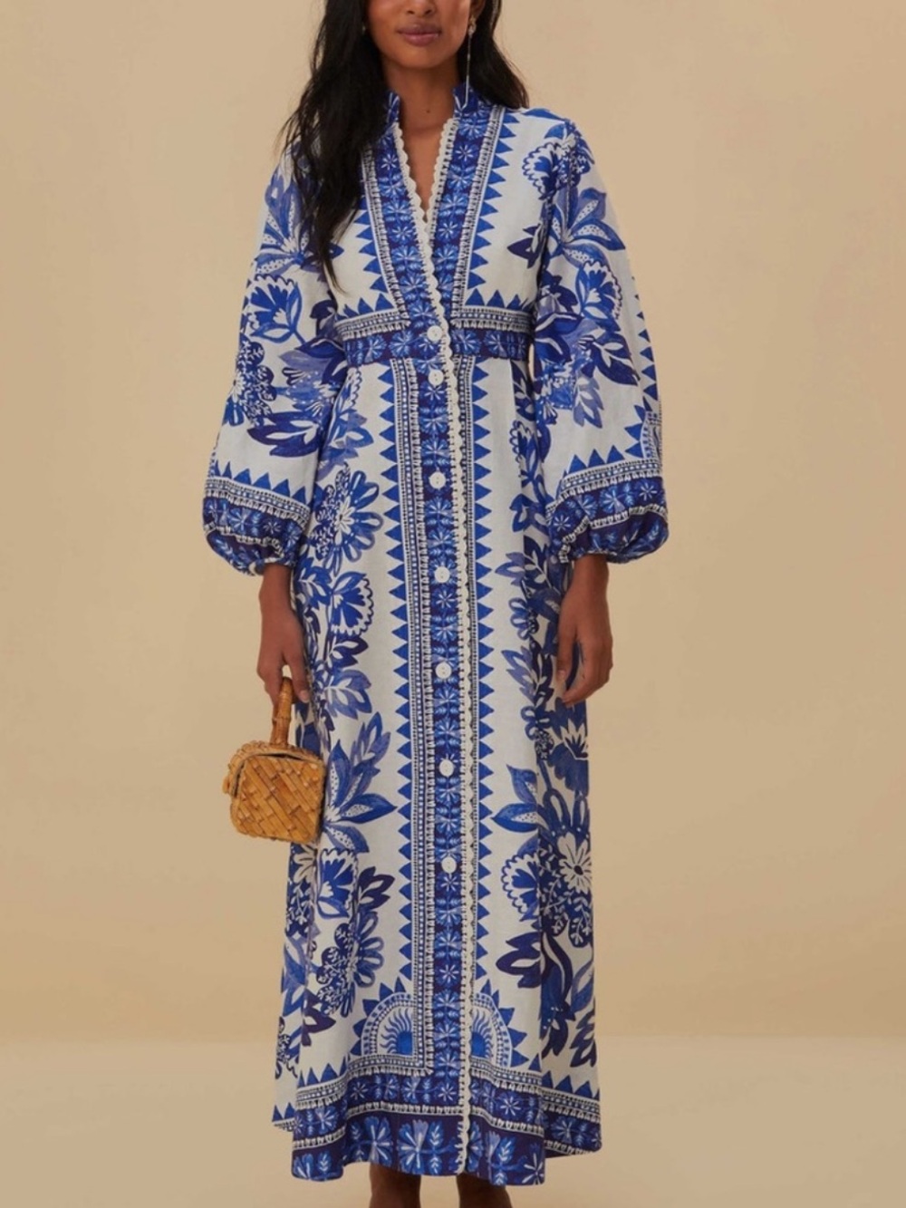 Blue and White Farm Rio Dress